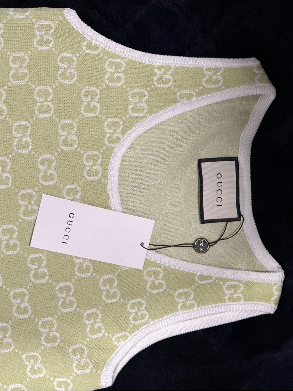 Gucci Pale Green & White Monogram short dress - Picture 10 of 11